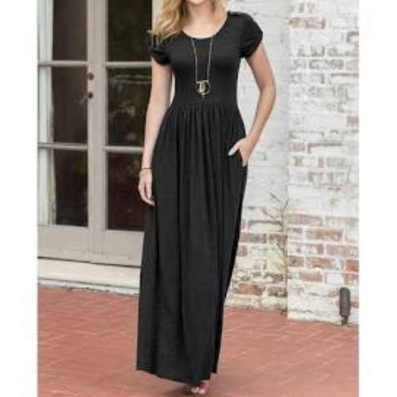 Matilda Jane Womens Black Night Owl Maxi Dress Size Small Modest Flowy Comfy - Picture 2 of 8